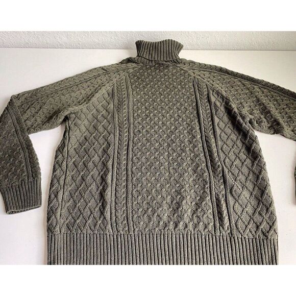 Nike Life Cable Knit Turtleneck Sweater Green FB7770-325 Men's Size M NEW - Picture 11 of 14